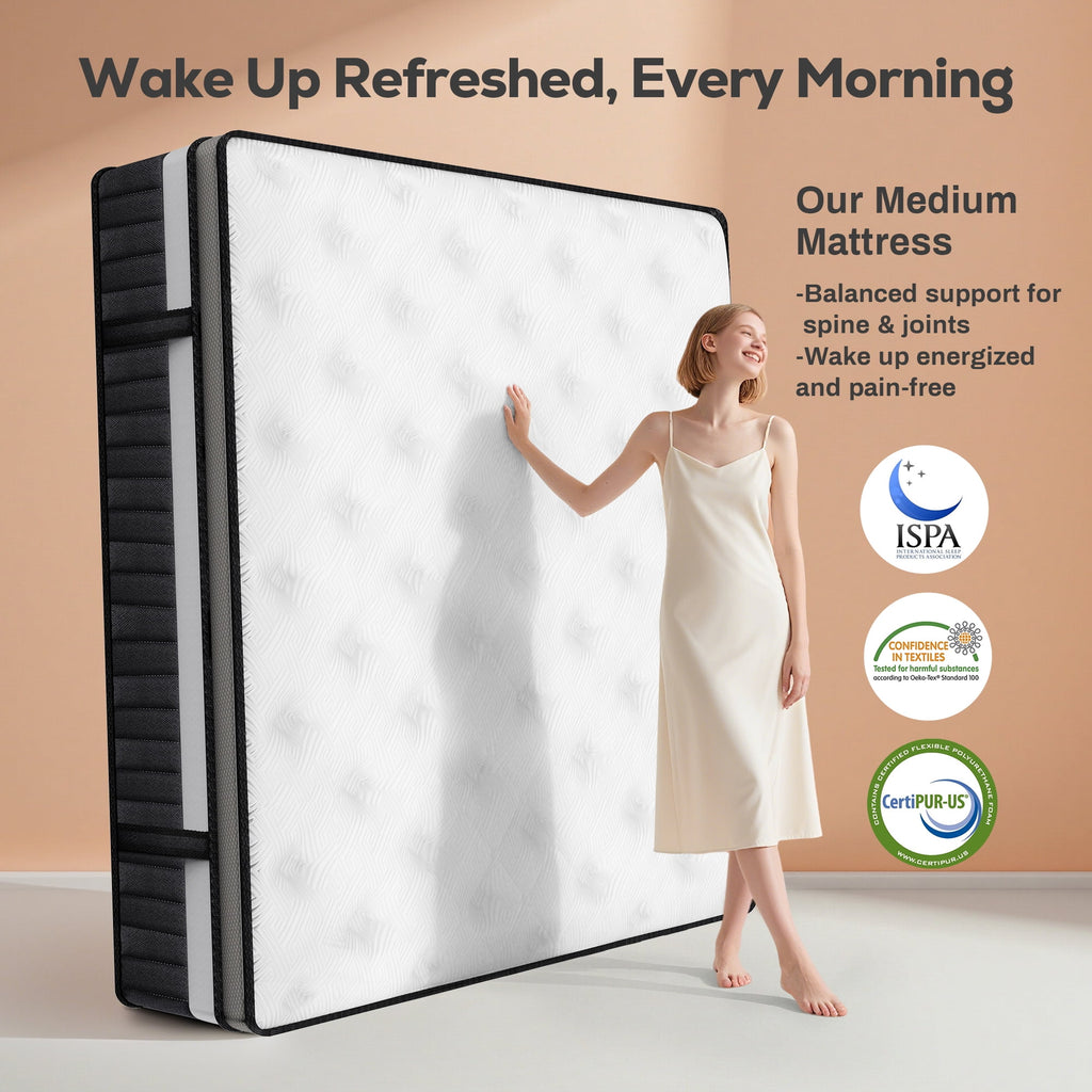 FaayFian King Mattress 14 inch Mattress King Size, Cooling Memory Foam Mattress in a Box, Medium-Firm for Pressure Relief&Cooler Sleep, CertiPUR-US