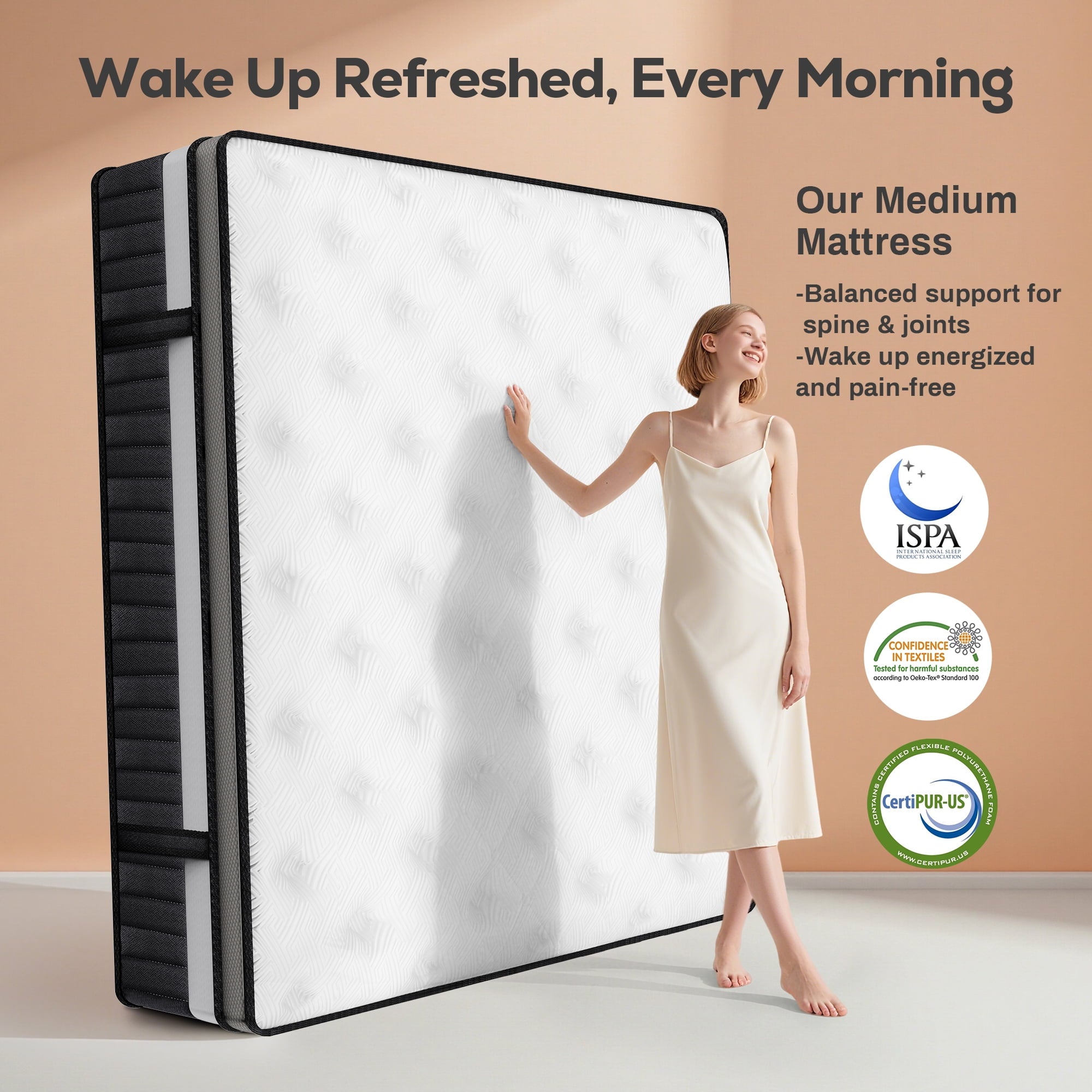 FaayFian King Mattress 14 inch Mattress King Size, Cooling Memory Foam Mattress in a Box, Medium-Firm for Pressure Relief&Cooler Sleep, CertiPUR-US