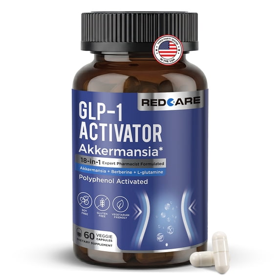MAJUNES 18-in-1 GLP-1 Activator Supplement, Berberine Probiotic Prebiotic Blend, Gut Digestion & Metabolism Support Capsules for Daily Body Care, 60 Count