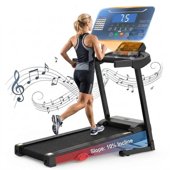 FaayFian 10% Treadmills for Home, 4-in-1 Foldable Treadmill with Incline, Portable Treadmill with Handle, 3.5HP Quiet Walking Pad Treadmill, 71 Preset Modes, Three Screen