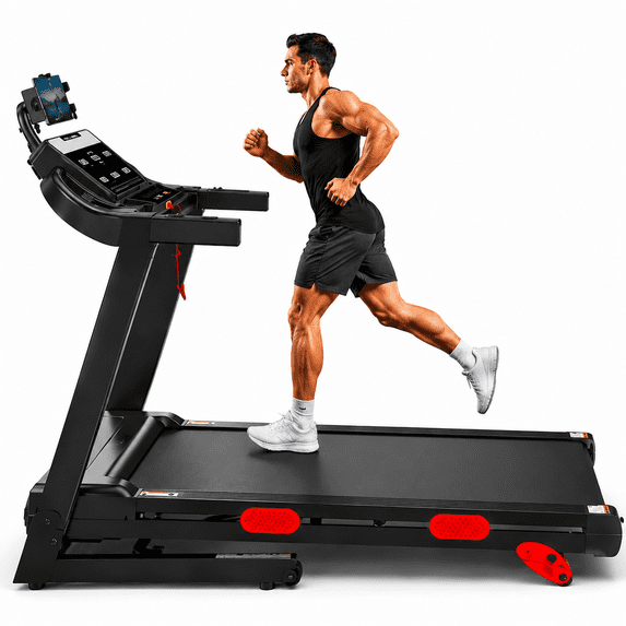 OXIBYPU 105 Programs Treadmill 300-330lb Capacity,9MPH Foldable Treadmill for Home Workout,3.85HP Electric Treadmill with Incline Training, Smart APP Control, Portable Exercise Equipment for Jogging Walking