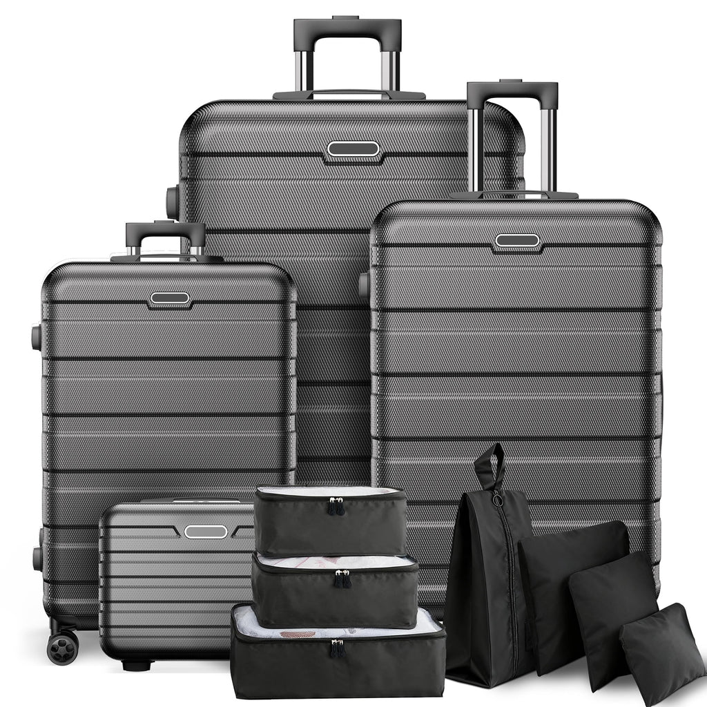 Qvamodo 11 Piece Hardshell Suitcase Set, Sturdy Construction with Smooth Spinner Wheels and Secure Locks, Lightweight Travel