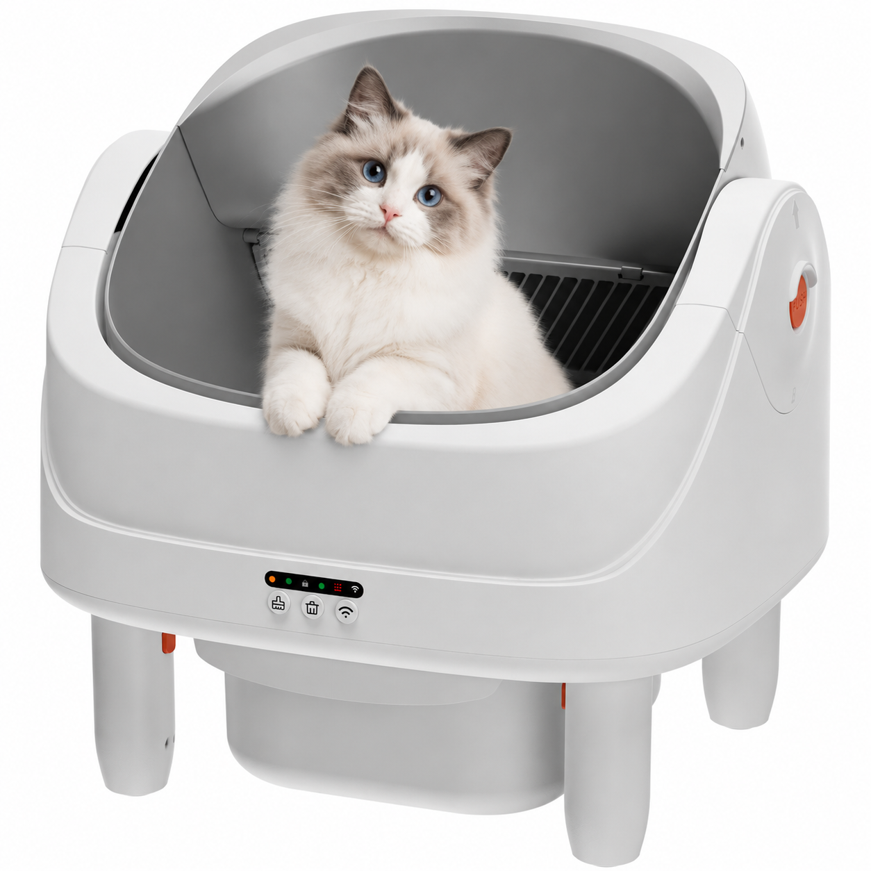 ZEJIXO 111 Capacity Self Cleaning Cat Litter Box, Automatic Litter Box with Dula APP & Panel Control, Automatic Litter Box for Multi Cat, 8 Safety Sensors, Quiet Odor Free Operation,Free Waste Bag