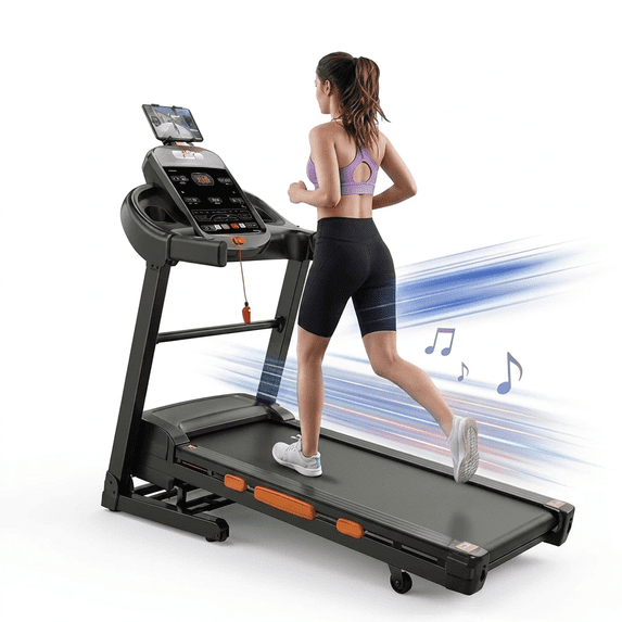 AQUGOKS 12MPH Treadmill with 20% Auto Incline,5.15HP Treadmills for Home,Portable Electric Treadmill with 105 Programs & 200+ APP Course, Folding Compact Walking Running Treadmills,400LBS Capacity