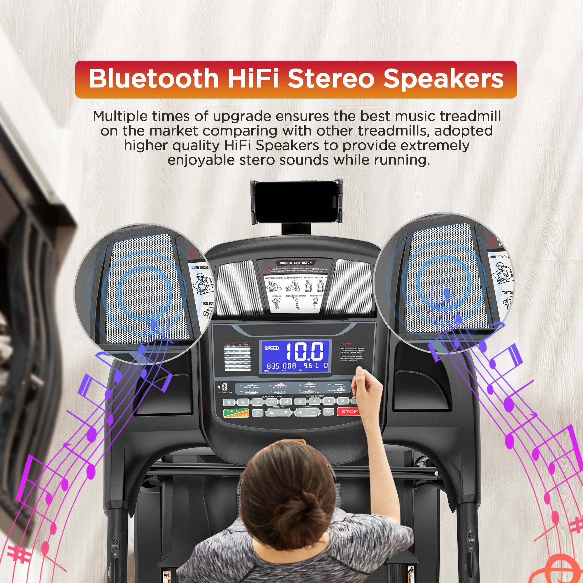 Folding Treadmill for Home with 20% Auto Incline, 4.8HP Motor, 330 lb Capacity, 12MPH Speed, 71 Programs, Bluetooth, FREE APP Control, Adjustable Tablet Holder, Shock Absorption Deck, Knee Strap Gift