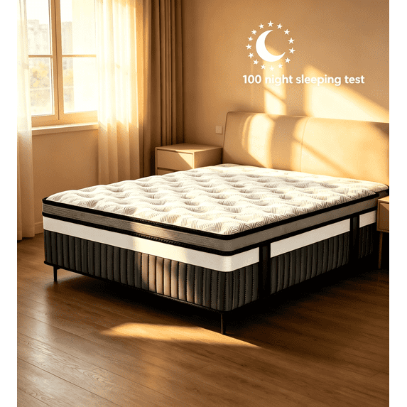 FaayFian 14" King Gel Memory Foam Hybrid Mattress with Pocket Springs, Medium Comfort, Pressure Relief and Motion Isolation, CertiPUR-US Certified