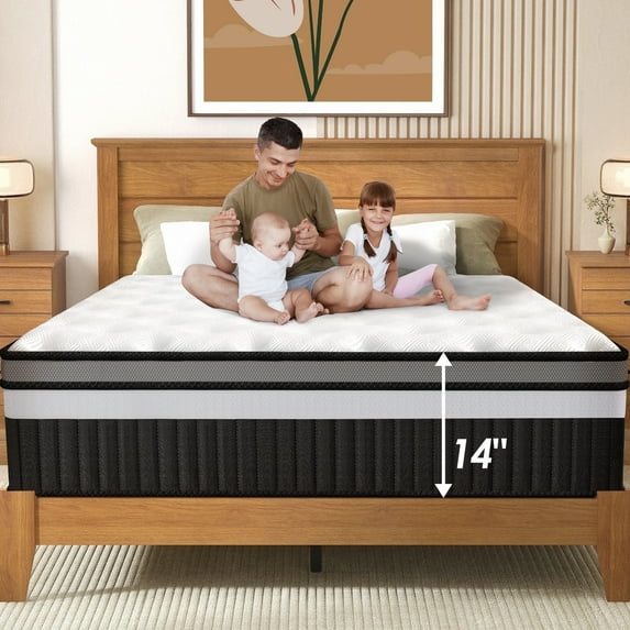 FaayFian 14in Queen Memory Foam Mattress, Cooling Mattress in a Box with Motion Isolation, Medium Firm, CertiPUR-US Certified, Pressure Relief