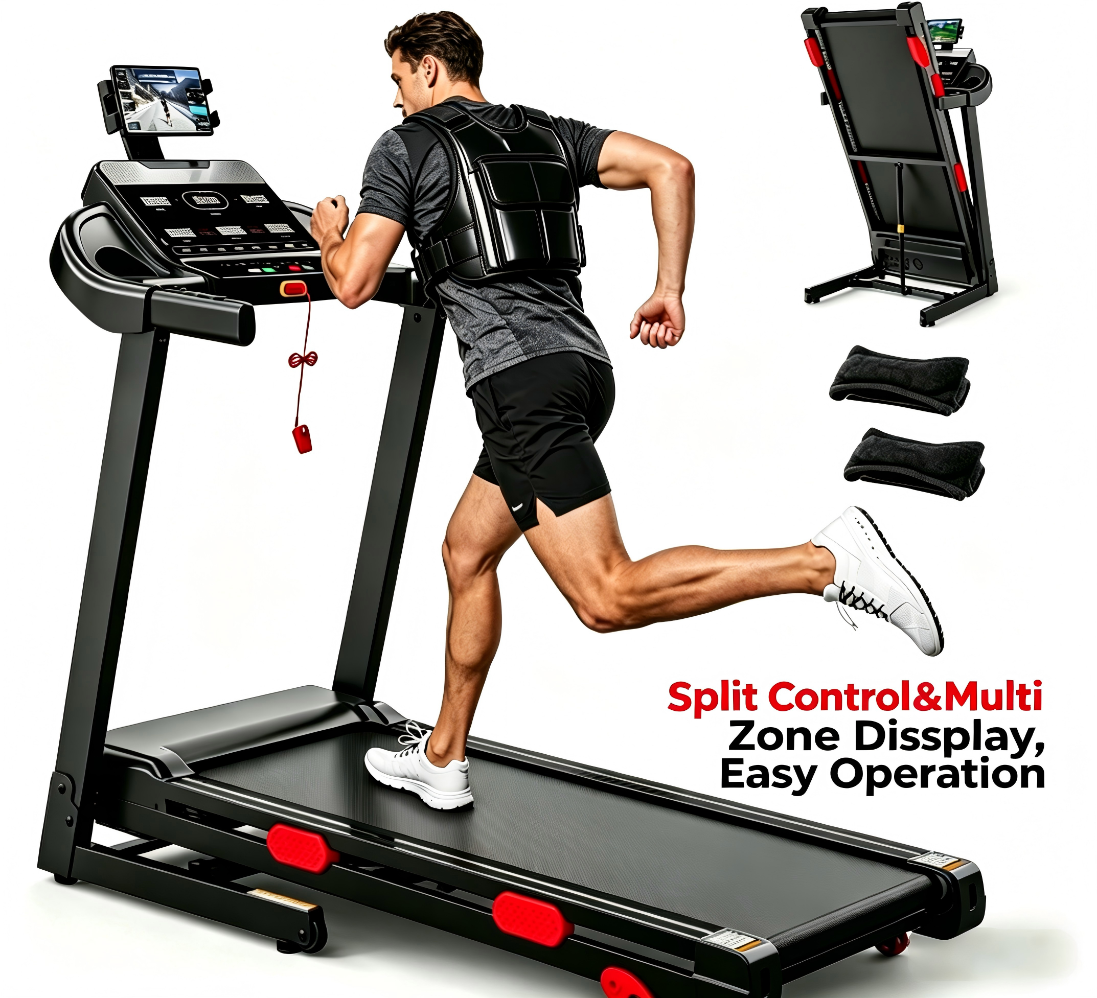 Home Folding Treadmills with 10% Incline, 0.6–9 MPH Speed, Ultra Quiet Brushless Motor, 330 lb Capacity, Walking Pad Treadmill, Caminadora Electrica Para Casa