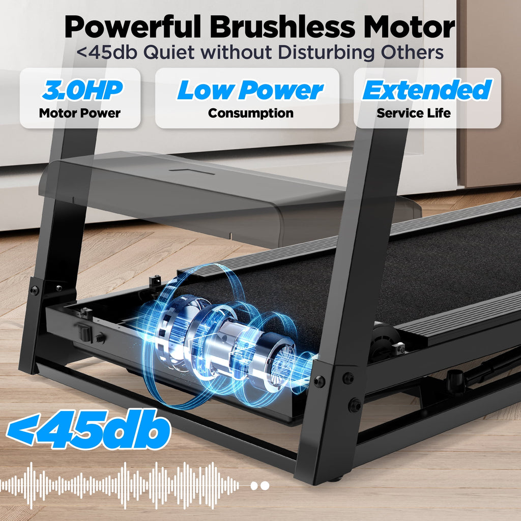 FaayFian Folding Treadmill with Incline – 300 lbs Capacity, Compact Electric Running Machine for Home, 3HP Quiet Motor, 0.6-7.5 MPH, APP Control, Adjustable iPad Holder