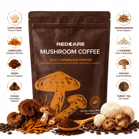 MAJUNES 20-in-1 Mushroom Coffee, 4 Adaptogenic Instant Mushrooms Arabica Coffee with Cordyceps for Better Energy, Focus Digestion Immunity with Lions Mane, Tail 30 Pack of 1 - 6.35Oz