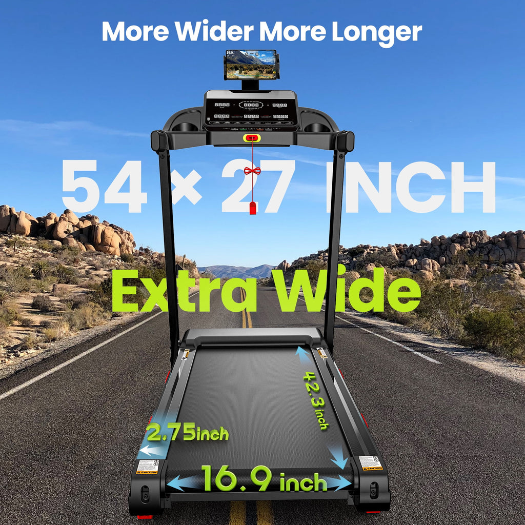 ODYAAZ Treadmill with 10% Incline, 300-330lbs Treadmills with Handlebar for Home,Treadmill for Home small space, Walking Pads Work with APP, Exercise treadmill,Free Course