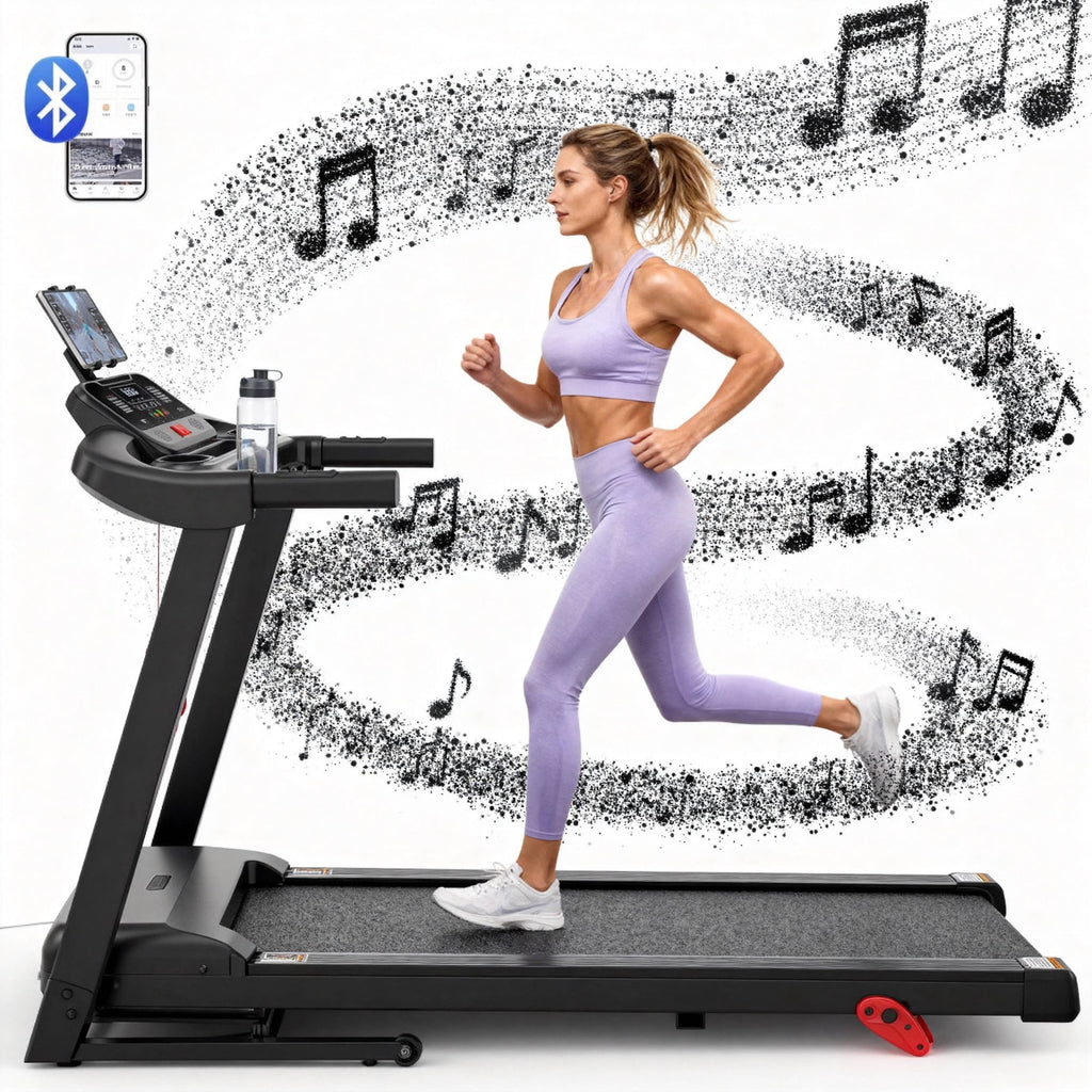 WNANEEZ 3HP Folding Treadmill for Home, 3-Level Incline, 7.5 MPH, 71 Programs, FREE Courses & APP Control, LED Display, Heart Rate Monitor, 300 lbs Capacity, Jogging walking treadmill