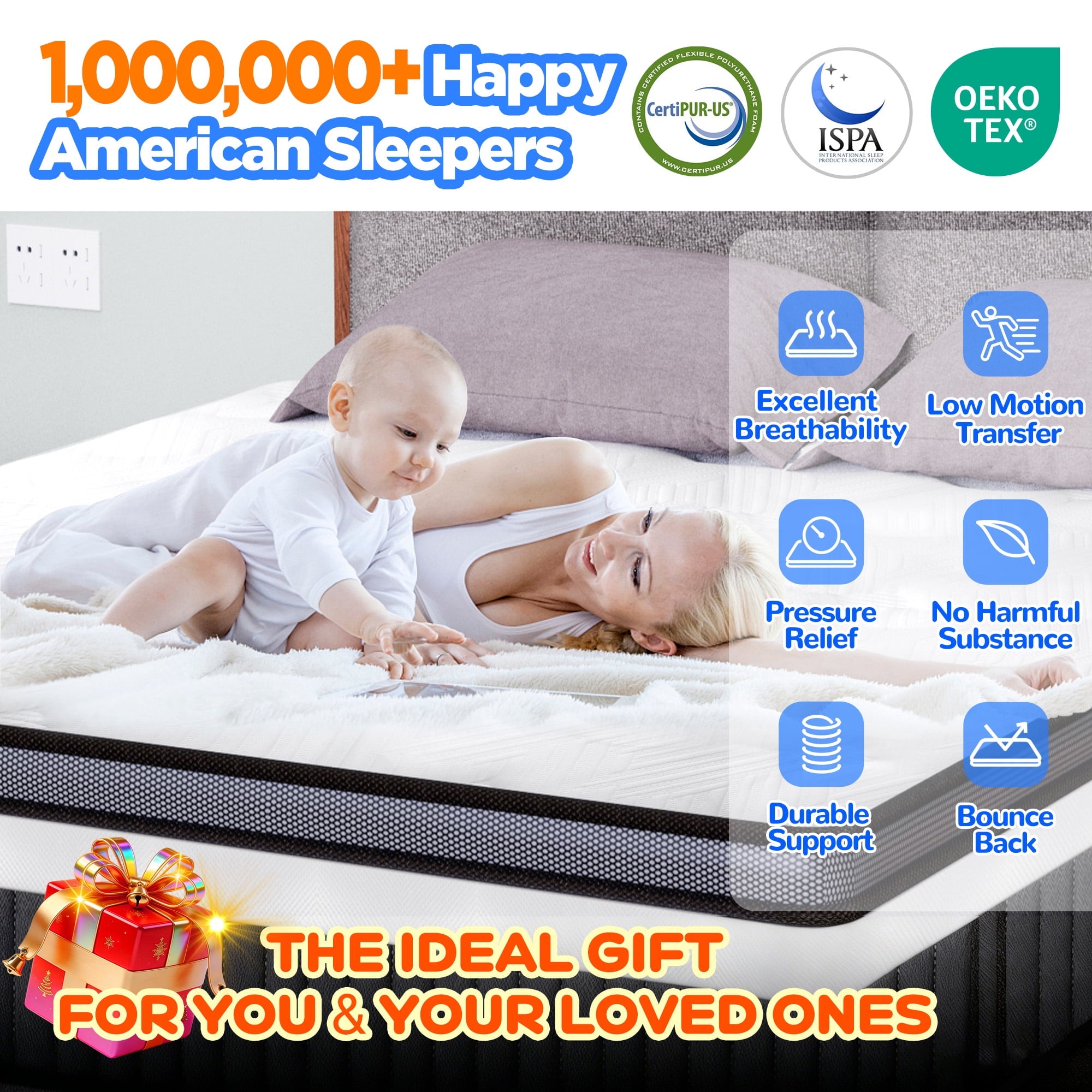 Famistar King Mattress, Famistar 14 Inch Memory Foam Mattress King Size, Innerspring Hybrid King Bed Mattress in a Box Medium Firm with Motion Isolation & Strong Support & Pressure Relief, CertiPUR-US