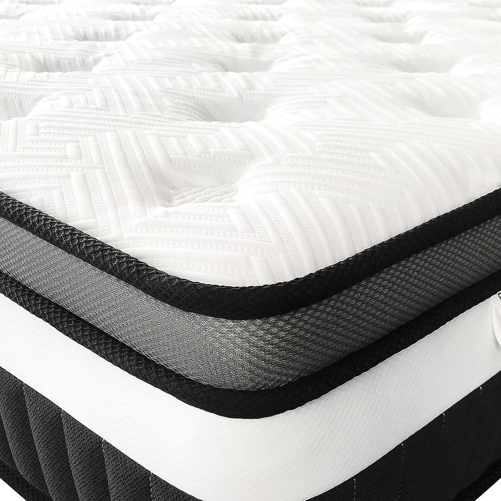 Campmoy King Mattress, 14inch Memory Foam Mattress, Bed in a Box, Medium Firm, Zoned Pressure Relief, Certified Safe Foams & Fabric, Breathable & Cooling Mattress
