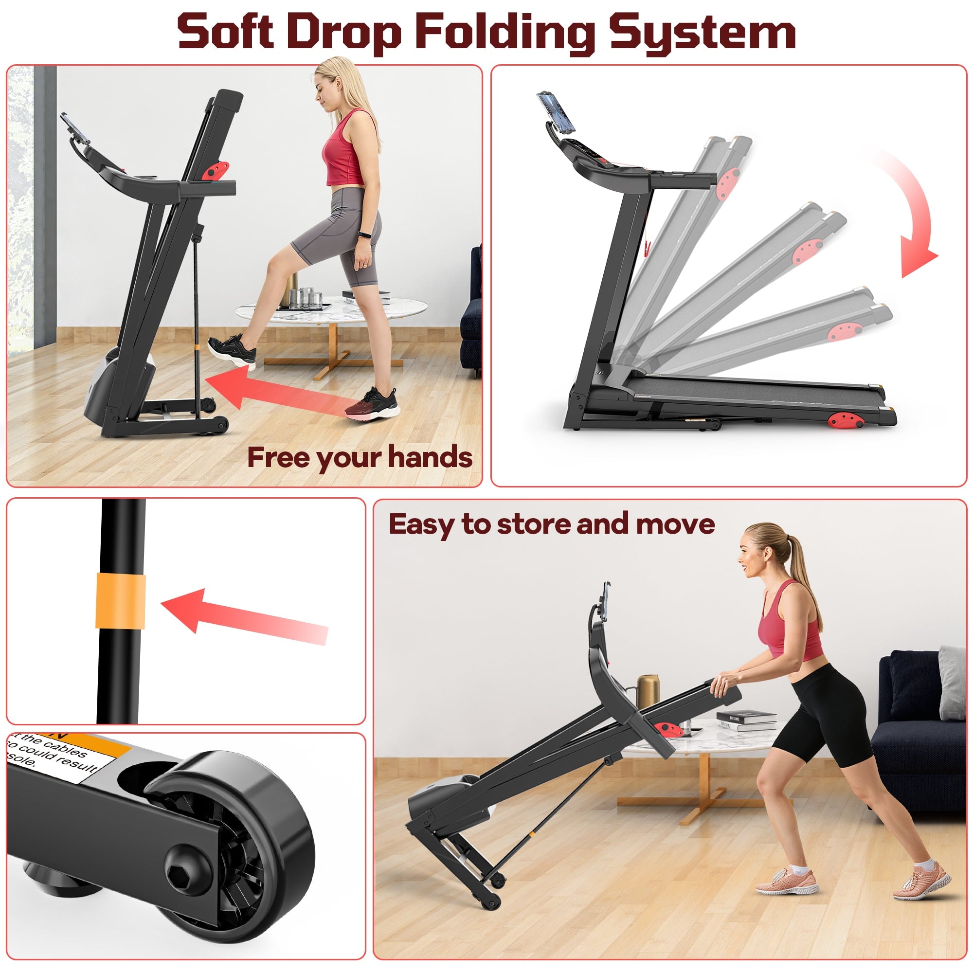 Famistar 3.5HP Foldable 4-in-1 Treadmill with 12% Incline, APP Connectivity & Bluetooth Speakers, 330 lbs Capacity, 64 Programs, Treadmill for Home/Office, Walking Jogging Machine, Knee Strap Gift