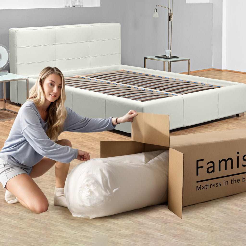 Qvamodo 14 in King Size Mattress in a Box, Gel Memory Foam Mattress for Cool Sleep & Pressure Relief, Medium Firm, Motion Isolating, CertiPUR-US Certified, Breathable