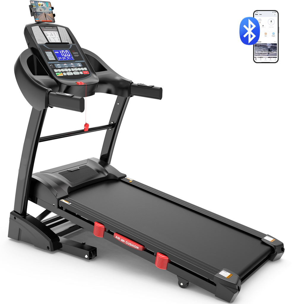 FaayFian 4.5HP Folding Treadmill with 15 Levels Auto Incline, 300 LB Capacity Portable Treadmill for Home, Foldable Jogging Walking Treadmill with Fitshow APP, 71 Programs, 10MPH Speed, Bluetooth Speakers