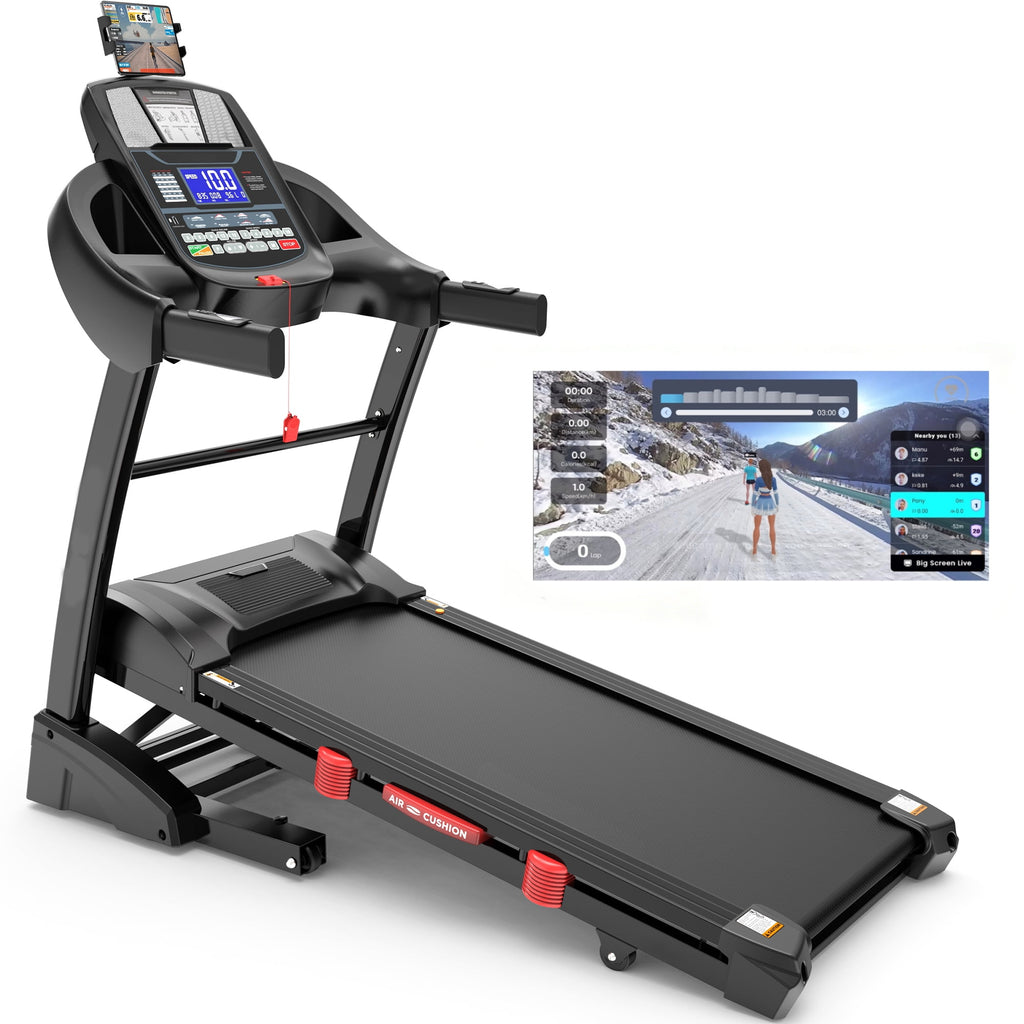 MAJUNES 4.5HP Powerful Folding Treadmill for Home, 15% Auto Incline, 64 Workout Programs, App Control, 300 lbs Capacity, Quiet Brushless Motor & Shock Absorption