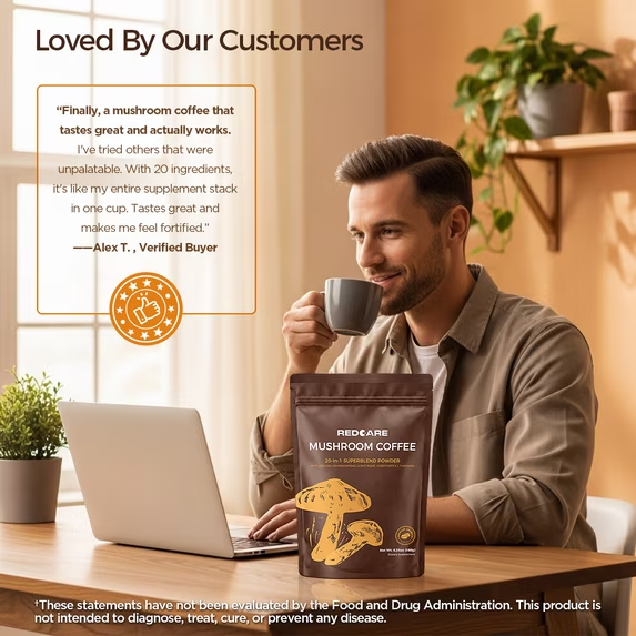 MAJUNES 16 Mushroom Coffee Blend with Arabica Coffee, Instant Low Acid Coffee Mix with Botanical Extracts and L-Theanine for Daily Wellness Support