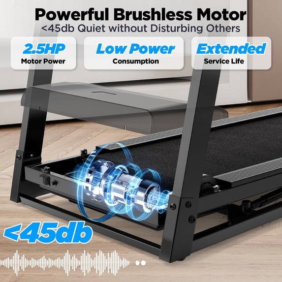Qvamodo 2.5HP Folding Treadmill for Home, Treadmill 300 lbs Capacity, Manual Incline Treadmill, Bluetooth Connectivity, Device Holder,71 Programs