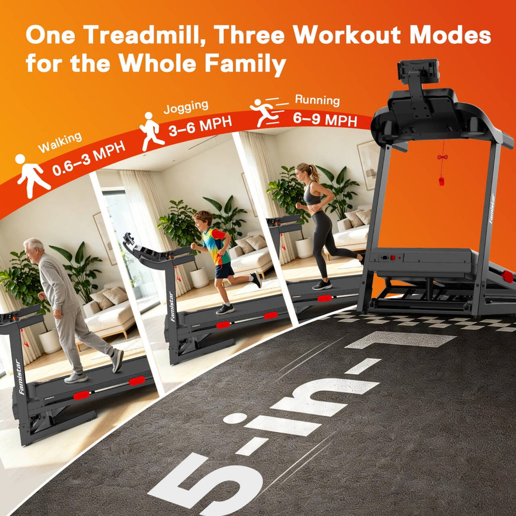 FaayFian 3.8HP Folding Exercise Treadmill with 15% Auto Incline, Fitness Treadmill for Home with APP, 300 lbs Capacity, treadmill for walking, running, 105 Programs, Tablet Holder