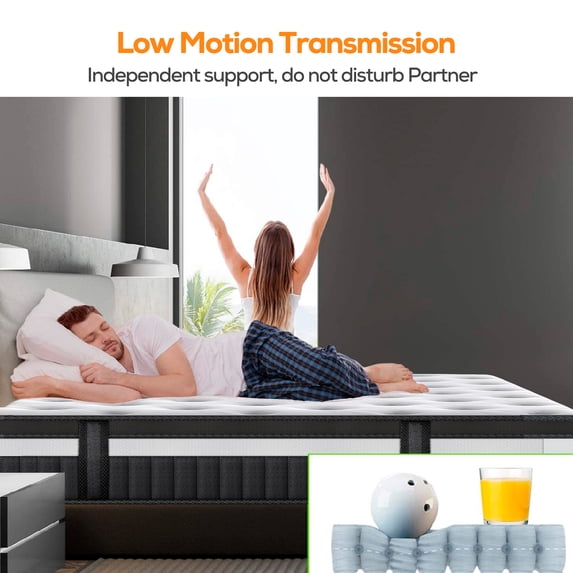 FaayFian Memory Foam Queen Mattress, 14" Gel Mattress in a Box, Zoned Pressure Relief, Certified Safe Foams & Fabric, Cooling Breathable Design, Medium-Firm
