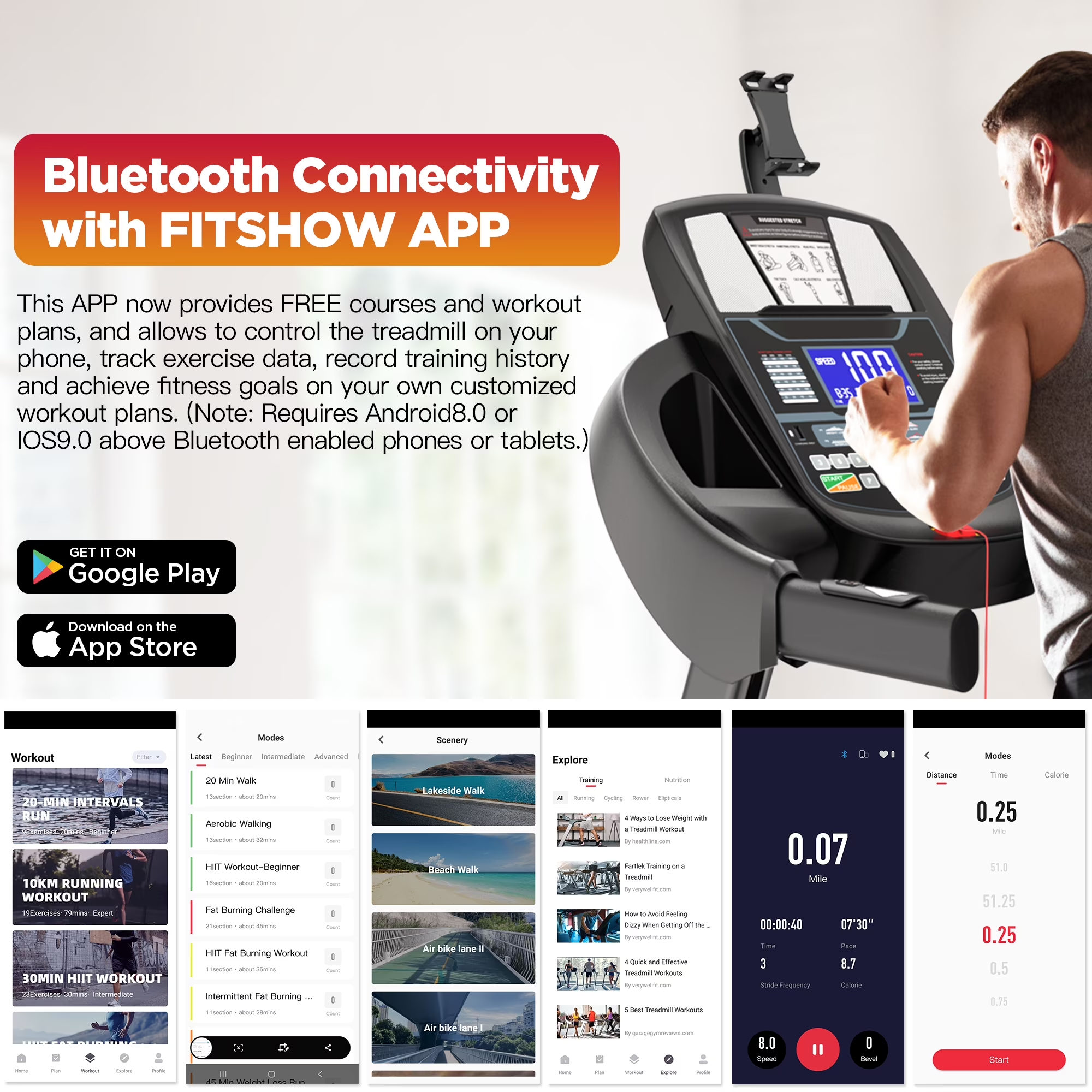 ODYAAZ Electric Foldable Treadmill for Home Workout, 5HP Brushless Motor, 20% Auto Incline, 0.6–12 MPH Speed, 51×18 Running Area, Shock Absorbing Deck, APP Connectivity, 400 lbs Support