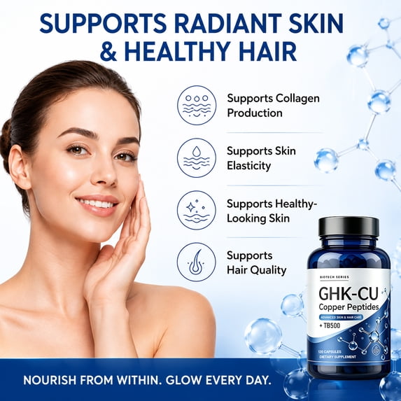 MAJUNES GHK-Cu Peptide Supplement – GHK-Cu Copper Peptide 18000mcg per Serving, Skin & Hair Support | Amino Acid Blend, Vegan Non-GMO, 120 Non-GMO Vegetable Capsules