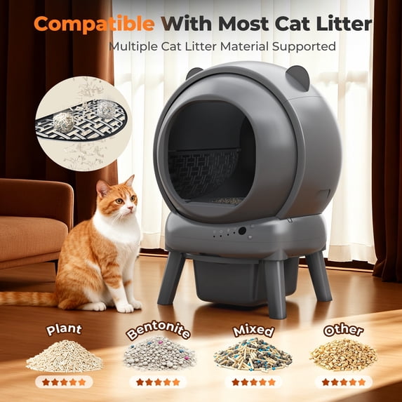 FaayFian Automatic Self-Cleaning Cat Litter Box, Smart App Control, 8 Sensor Safety Protection, 100L Large Interior, 15L Waste Bin, Low Noise 35dB, for Multi-Cat Homes