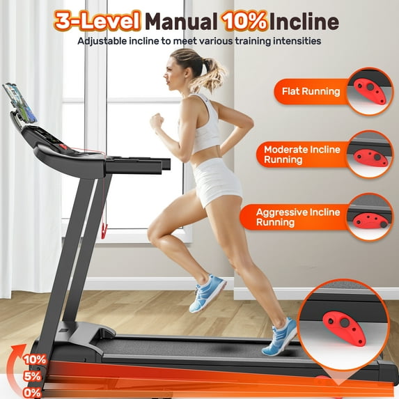 Campmoy 300 lbs Capacity Treadmill for Home, 3.5HP Folding Treadmill w/ 71 Preset Workouts, APP with Free Train Courses, Dual HiFi Speakers, Exercise Equipment for Walking, Jogging, Running