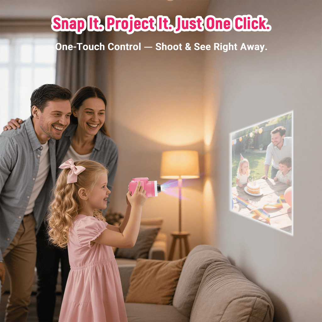 Qvamodo Kids Camera, Camera for Kids with Projector, Offers Projection,1080p Video Recording, Kids Digital Camera Birthday Gifts for Boys Girls 32GB SD Card, Music Playback, Portable Design