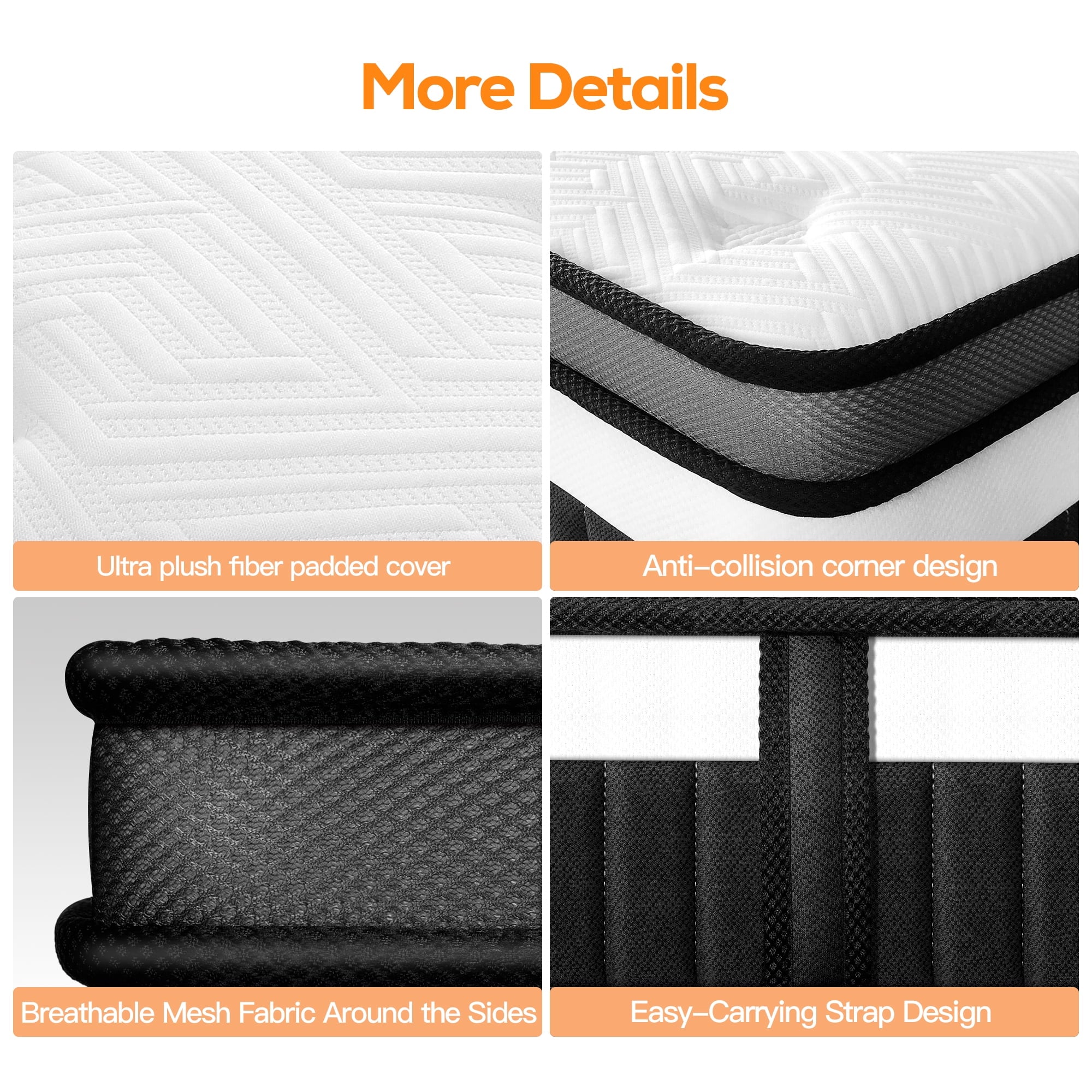 Famistar Queen Size Mattress, Famistar 14 Inch Memory Foam Mattress in a Box, Individual Innerspring hybrid Queen Bed Mattress, Medium Firm, CertiPUR-US Certified