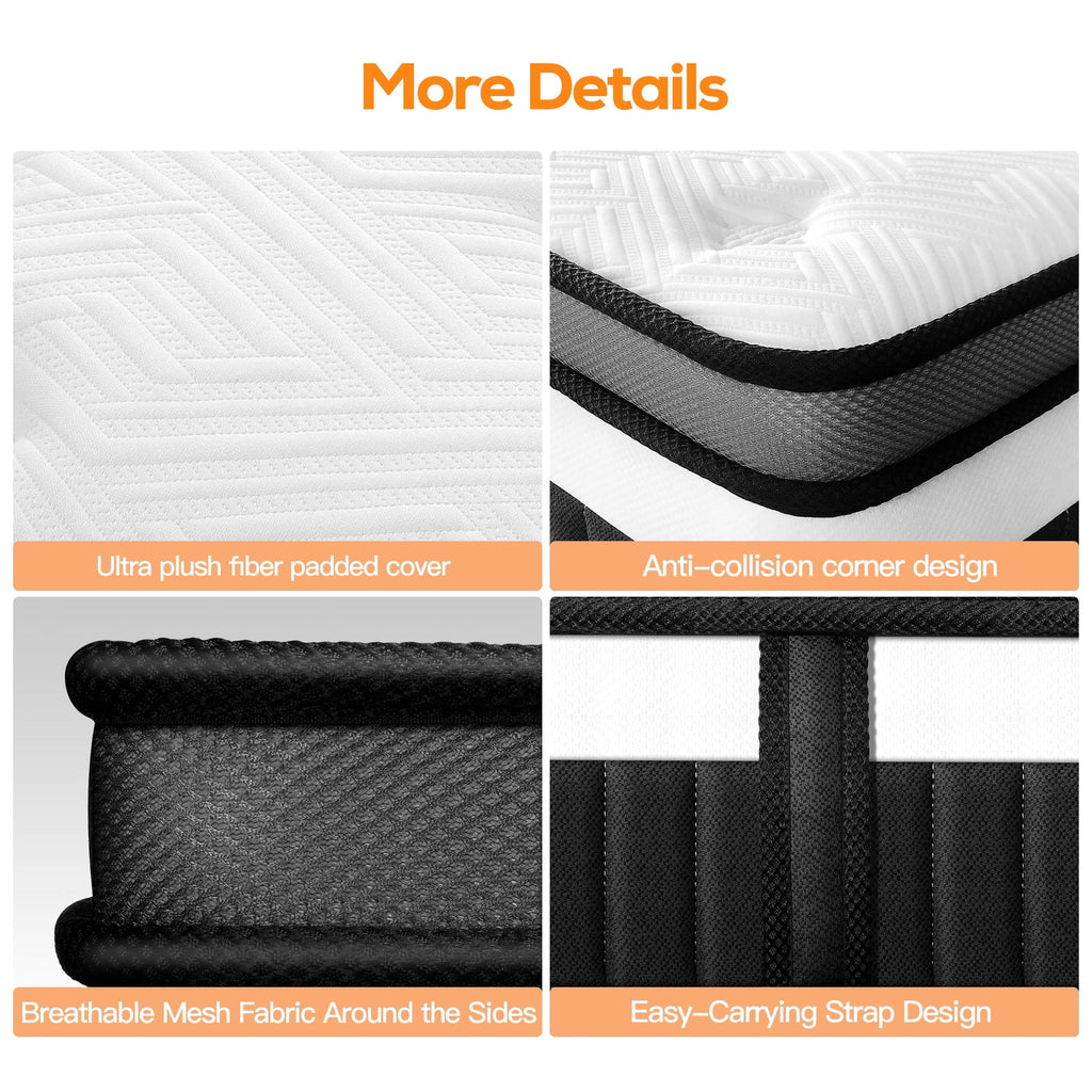 Famistar Queen Size Mattress, Famistar 14 Inch Memory Foam Mattress in a Box, Individual Innerspring hybrid Queen Bed Mattress, Medium Firm, CertiPUR-US Certified