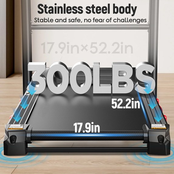 FaayFian 4.8HP Folding Treadmill with 15% Auto Incline， 300LB Capacity, 10MPH Max Speed Treadmill, Home Gym Treadmill with Powerful Motor and Space-Saving Design