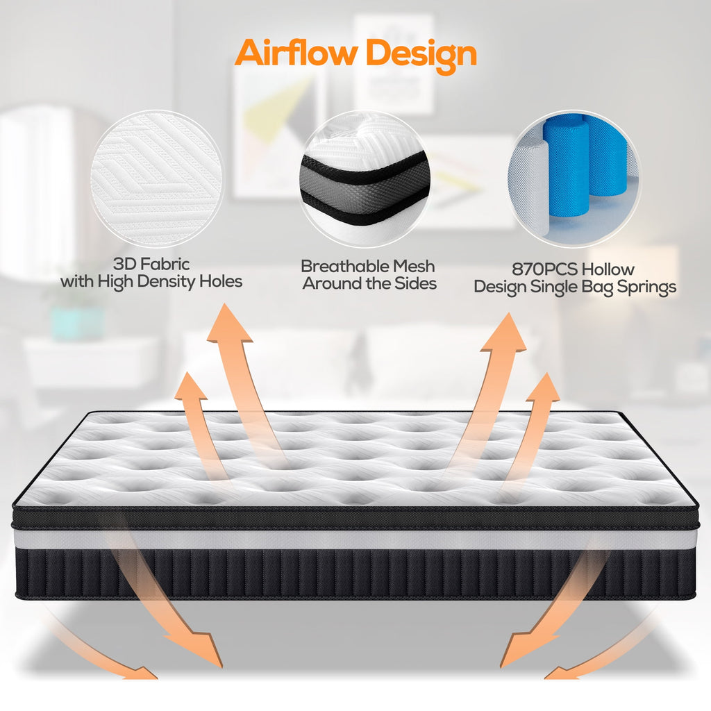Famistar King Mattress, Famistar 14 Inch Memory Foam Mattress King Size, Innerspring Hybrid King Bed Mattress in a Box Medium Firm with Motion Isolation & Strong Support & Pressure Relief, CertiPUR-US