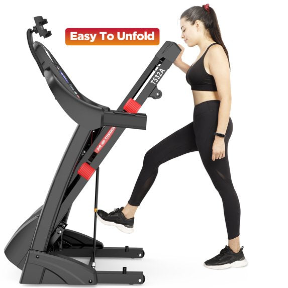 WNANEEZ 4.5HP Portable Folding Treadmill for Home, Treadmill with 15% Incline for Running Exercise, 300lb Capacity, APP Control, Bluetooth Connectivity,10MPH, 71 Programs
