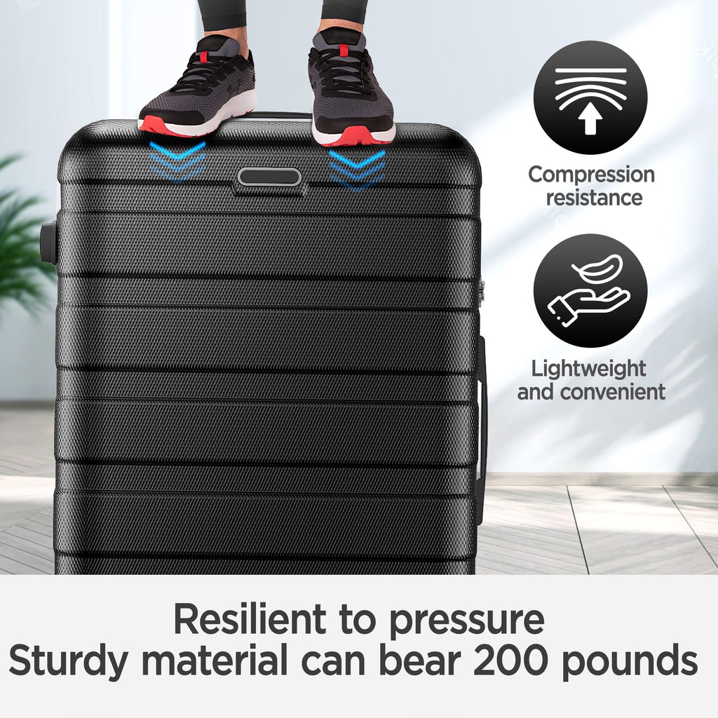 FaayFian Newest Extended Storage 11-Piece Luggage Set, 28" & 24" Spinner Suitcases with 20" Carry-On Bag, 14" Toiletry Case & Packing Cubes, Durable Travel Suitcase Set with 360° Wheels & Combination Lock
