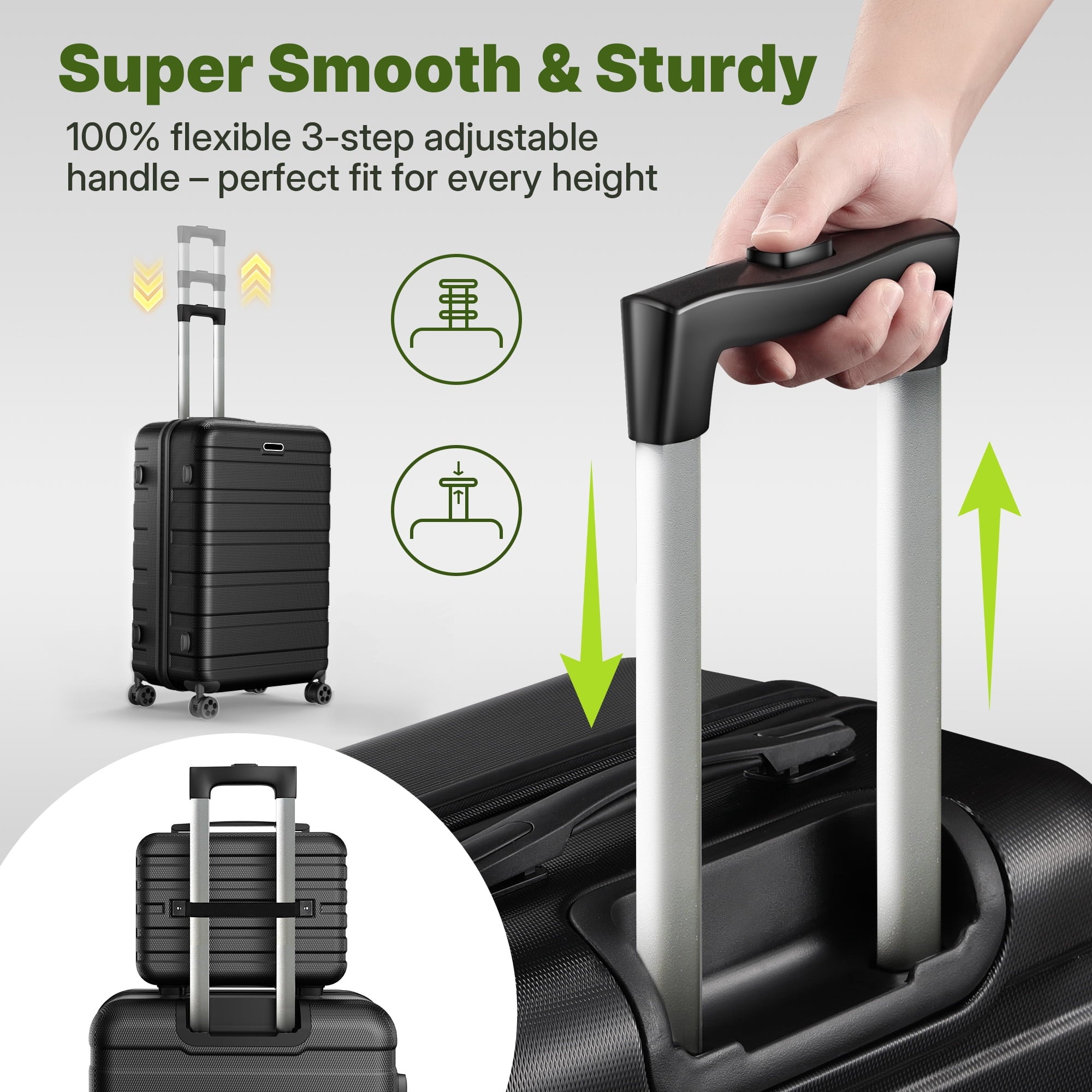 FaayFian 11-Piece Hardshell Luggage Set, 28/24/20 Spinner Suitcase, Carry-on, Toiletry Bag & Packing Cubes, Durable Travel Set with 360° Wheels & Lock