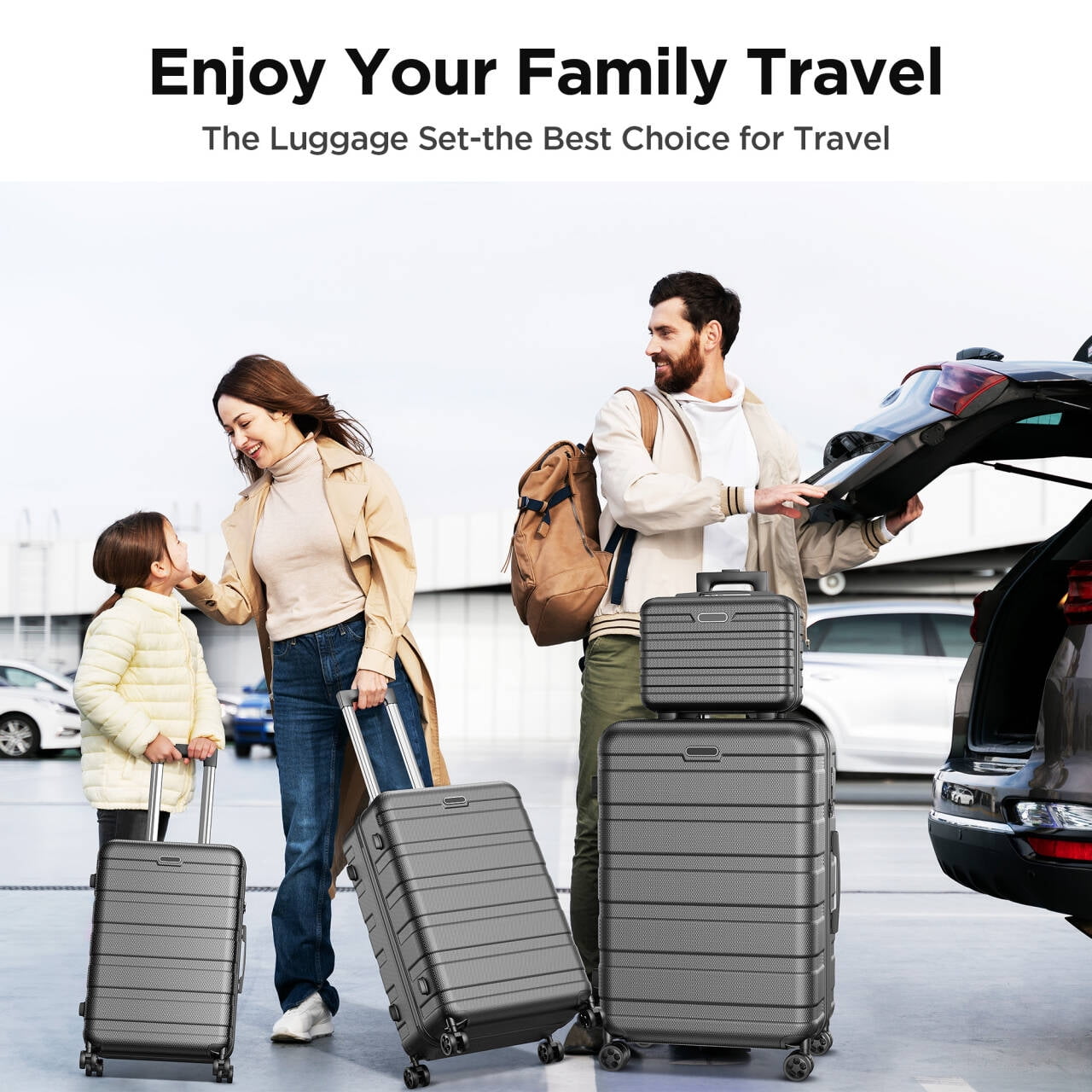 FaayFian Newest Extended Storage 11-Piece Luggage Set, 28" & 24" Spinner Suitcases with 20" Carry-On Bag, 14" Toiletry Case & Packing Cubes, Durable Travel Suitcase Set with 360° Wheels & Combination Lock