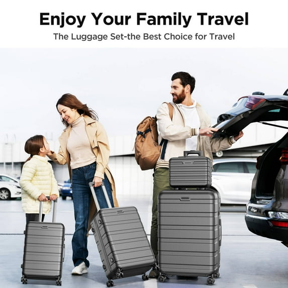 ODYAAZ Luggage Sets 11 Piece, Expandable ABS Durable Suitcases Sets, Lock Travel Checked Luggage Sets Black