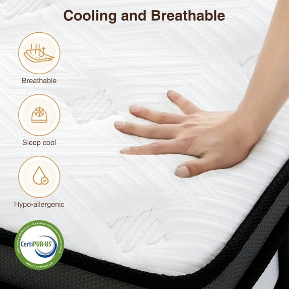FaayFian Queen Mattress, 14" Cooling Memory Foam Mattress in a Box, CertiPUR-US Certified, Queen