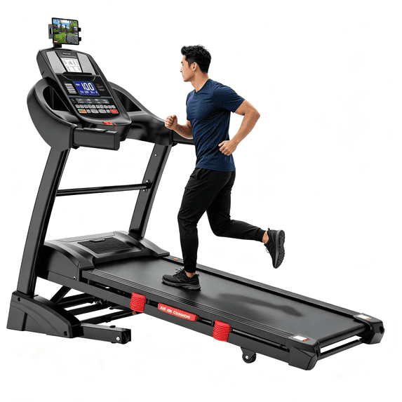 ZEJIXO Auto Incline Treadmill for Home, Treadmill with 20% Incline Levels, Folding Treadmill with 5.05HP Brushless Motor, Foldable Treadmill, 12 MPH Running Machine, 300 lbs Weight Capacity