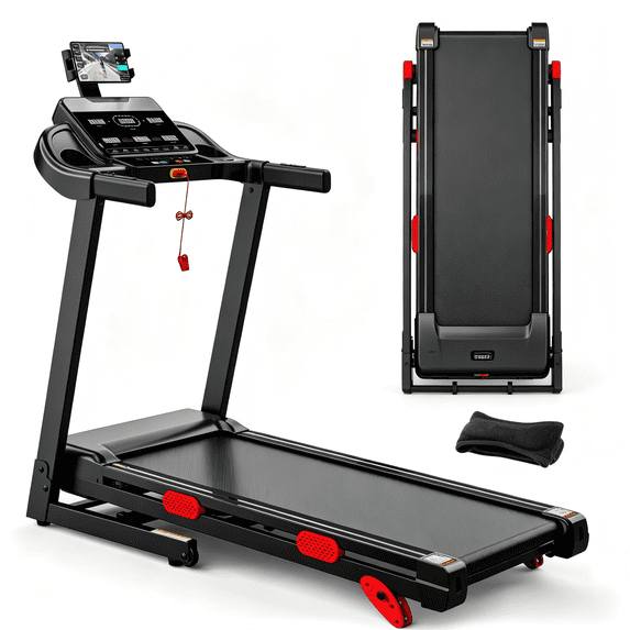 AQUGOKS Compact Foldable Treadmill, 9% Manual Incline Design, 9.0MPH Premium Performance, Heavy Duty Running Machine, Lightweight Home Exercise Gear for Small Home