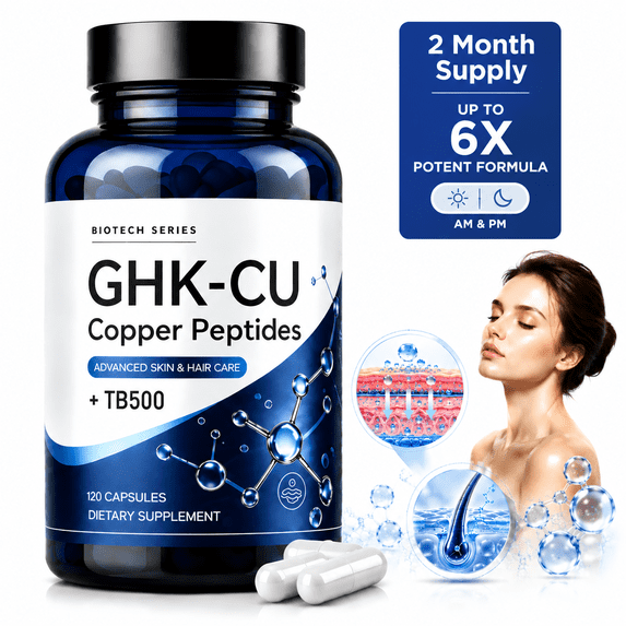 MAJUNES GHK-Cu Copper Peptide Dietary Supplement, High Potency 18,000mcg Formula High Potency, Radiant Skin Elasticity, Collagen Support, Hair Quality & Healthy-Looking Glow, 120 Vegan Capsules
