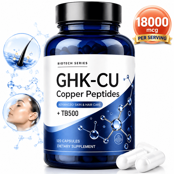 MAJUNES GHK-Cu Copper Peptides Supplement, 120 Vegan Capsules, 60 Servings | 18000mcg Copper Peptide Formula for Daily Skin & Hair Support, Beauty Wellness Supplement, Amino Acid Blend, Non-GMO Capsules