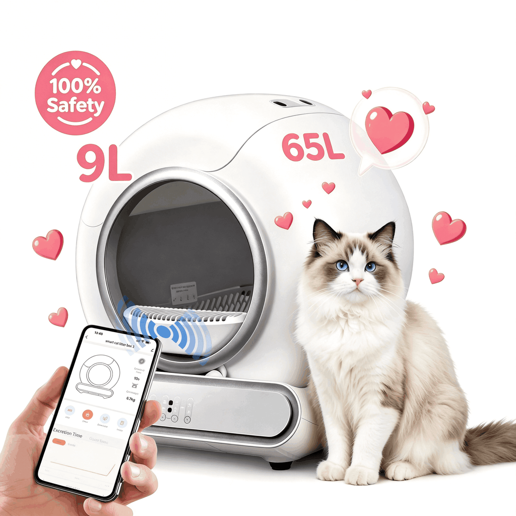 ODYAAZ Automatic Self Cleaning Cat Litter Box, APP Remote Control, Advanced Safety Protection & Odor Elimination for Multiple Cats, Intelligent Radar Smart Auto Litter Box with 2 Rolls Garbage Bags