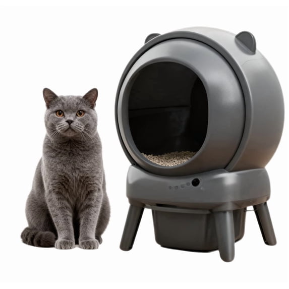 Campmoy Hands-Free Self Cleaning Litter Box for Multiple Cats, 100L+15L Large Capacity with Safety Protection & App Control, Includes Garbage Bags & Mat