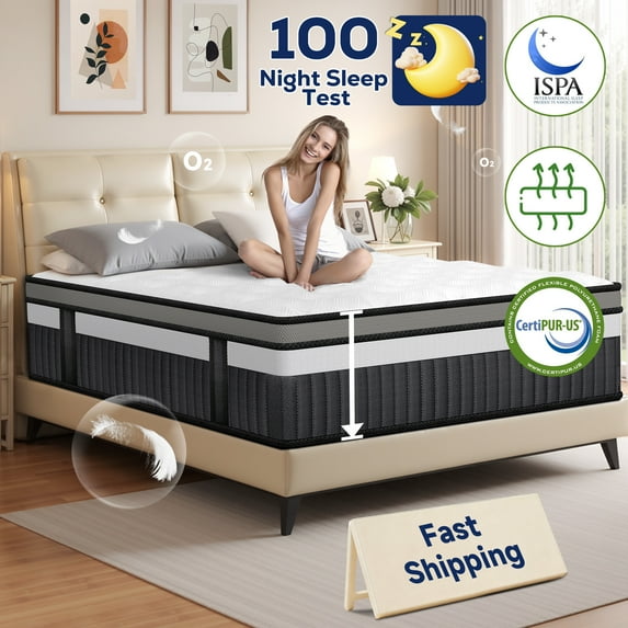 FaayFian King Mattress 14 inch Mattress King Size, Cooling Memory Foam Mattress in a Box, Medium-Firm for Pressure Relief&Cooler Sleep, CertiPUR-US