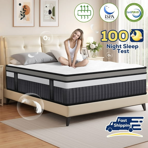 FaayFian King Mattress 14 inch Mattress King Size, Cooling Memory Foam Mattress in a Box, Medium-Firm for Pressure Relief&Cooler Sleep, CertiPUR-US