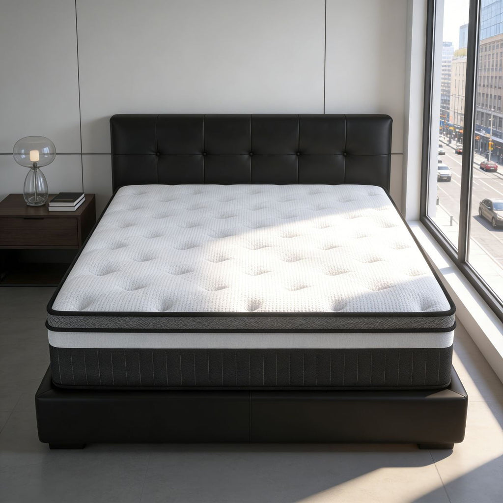 MAJUNES King Mattress [New Version], 14 inch Gel Memory Foam Hybrid Mattress King Size Bed in a Box, Pressure & Pain Relief, CertiPUR-US, Individual Pocket Spring, Edge Support, CertiPUR-US Certified